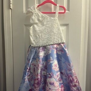 Speechless Asymmetrical High-Low Dress with  Lavender Blue Skirt